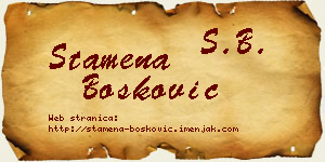 Stamena Bošković vizit kartica
